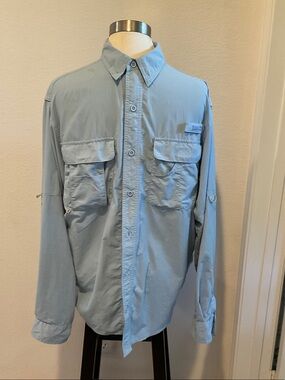Bass Pro Shops Light Blue Men's Long-Sleeve Button-Down Shirt